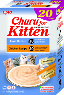 INABA Cat Churu KITTEN Variety Box- przysmaki dla kociąt Kurczak i tuńczyk 20x14g (280g)