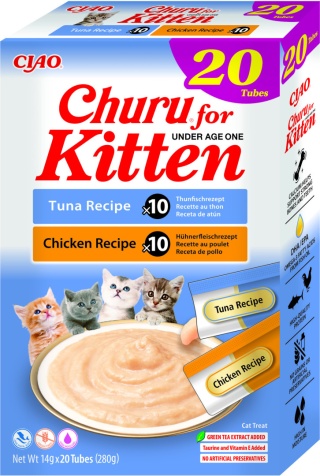 INABA Cat Churu KITTEN Variety Box- przysmaki dla kociąt Kurczak i tuńczyk 20x14g (280g)