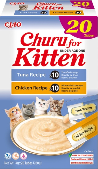 INABA Cat Churu KITTEN Variety Box- przysmaki dla kociąt Kurczak i tuńczyk 20x14g (280g)