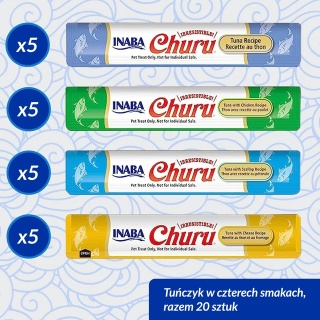 INABA CHURU Box Varietes Tuna - Kremowe przysmaki dla kotów z tuńczykiem 20x14g (280g)