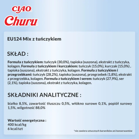 INABA CHURU Box Varietes Tuna - Kremowe przysmaki dla kotów z tuńczykiem 20x14g (280g) INABA CHURU Box Varietes Tuna - Kremowe przysmaki dla kotów z tuńczykiem 20x14g (280g)