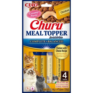 INABA CHURU Meal Topper dosmaczacz dla kotów Kurczak z serem 4x14g