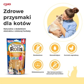 INABA CHURU ROLLS przysmak z kurczaka 4x10g