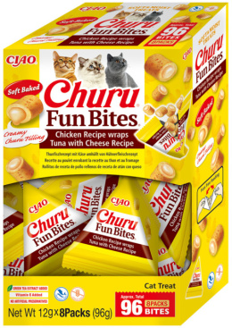 INABA Box Cat Fun Bites z kurczakiem, tuńczykiem i serem 8x12g - przysmaki dla kota 96g