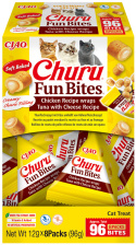 INABA Box Cat Fun Bites z kurczakiem, tuńczykiem i serem 8x12g - przysmaki dla kota 96g
