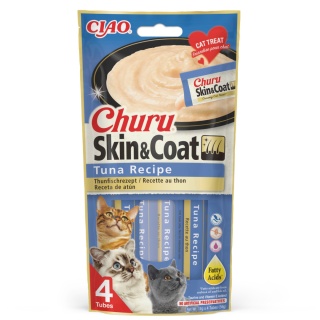 INABA Churu Skin Coat Tuna - przysmaki piękna sierść i zdrowa skóra tuńczyk- 4x14g (56g)