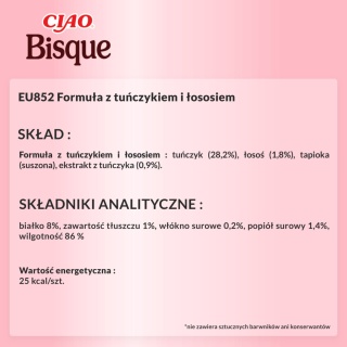 INABA Ciao Bisque Kremowa Zupa dla kotów Tuńczyk i Łosoś 40g