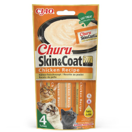 INABA Churu Skin Coat Chicken -przysmaki piękna sierść i zdrowa skóra kurczak- 4x14g (56g)