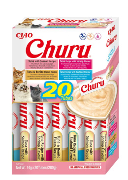 Inaba Churu Variety Box Seafood - Kremowe przysmaki dla kotów z tuńczykiem i owocami morza 20x14g (280g)