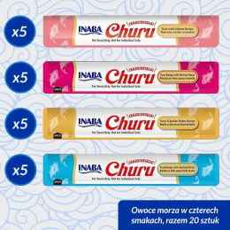 Inaba Churu Variety Box Seafood - Kremowe przysmaki dla kotów z tuńczykiem i owocami morza 20x14g (280g)