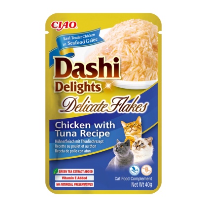 Inaba Dashi Delights Flakes Kurczak i Tuńczyk 40 g - mokra karma dla kota