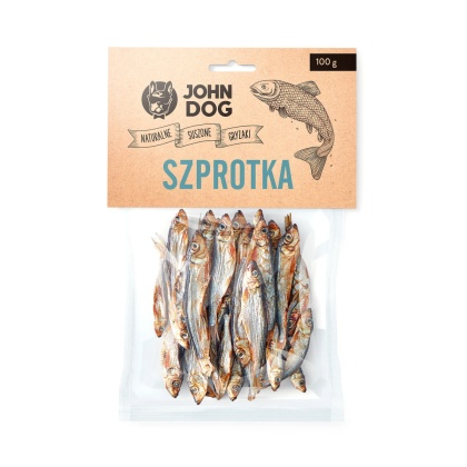 John Dog suszone szprotki - przysmak monoproteinowy dla kota 100g