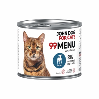Karma mokra 99 MENU John Dog for Cats Jagnięcina 200g