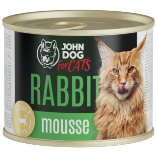 Karma mokra John Dog for Cats mus królik 200g