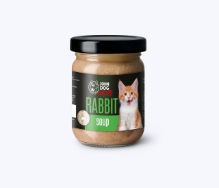 Karma mokra Kitten pełnoporcjowa dla kociąt John Dog for Cats ZUPA 100g - królik