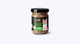 Karma mokra pełnoporcjowa dla kociąt John Dog for Cats w galaretce 100g - królik