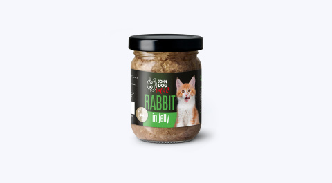 Karma mokra pełnoporcjowa dla kociąt John Dog for Cats w galaretce 100g - królik Karma mokra pełnoporcjowa dla kociąt John Dog for Cats w galaretce 100g - królik