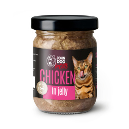 Karma mokra pełnoporcjowa dla kotów John Dog for Cats w galaretce 100g - kurczak
