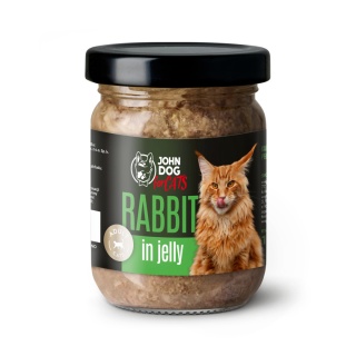 Karma mokra pełnoporcjowa dla kotów John Dog for Cats w galaretce 100g - królik