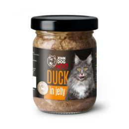 Karma mokra pełnoporcjowa dla kotów John Dog for Cats w galaretce 100g - kaczka
