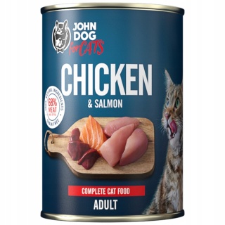 Karma mokra premium John Dog for Cats Kurczak i łosoś 400g