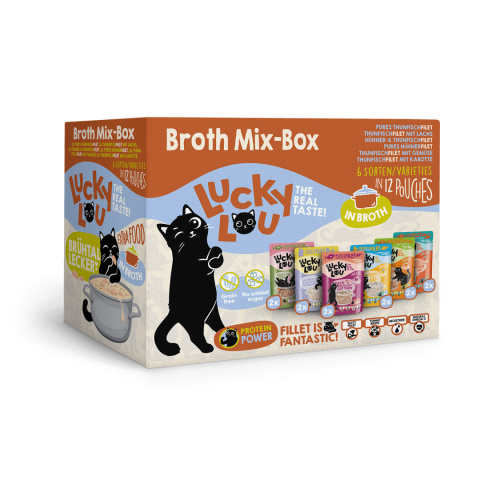 Lucky Lou Extrafood multipack saszetki w bulionie mix smaków 12x70g Lucky Lou Extrafood multipack saszetki w bulionie mix smaków 12x70g