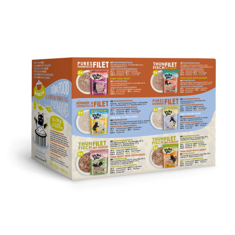 Lucky Lou Extrafood multipack saszetki w bulionie mix smaków 12x70g Lucky Lou Extrafood multipack saszetki w bulionie mix smaków 12x70g