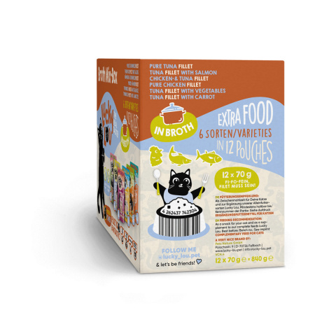 Lucky Lou Extrafood multipack saszetki w bulionie mix smaków 12x70g Lucky Lou Extrafood multipack saszetki w bulionie mix smaków 12x70g