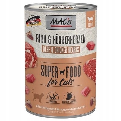 MAC's Wołowina i serduszka drobiowe puszka 400 g MAC's Wołowina i serduszka drobiowe puszka 400 g