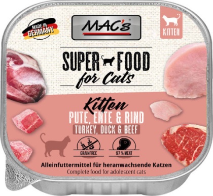MAC's Kitten Indyk, kaczka i wołowina 100g - tacka