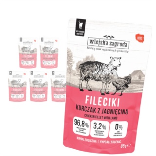 Wiejska Zagroda Zestaw Saszetek kawałki w sosie - Kurczak z jagnięciną 6x85 g
