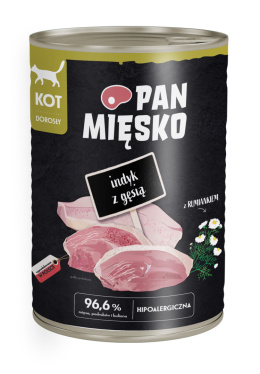 Pan Mięsko Karma mokra dla kota Indyk z gęsią 400g
