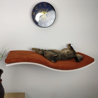 Półka ścienna dla kota, wisząca FALA 95 cm Prawa SH-W-W95R