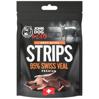 Paski John Dog for Cats Soft Cielęcina szwajcarska 95% - przysmak monoproteinowy 45 g