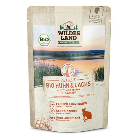 WILDES LAND CAT BIO Box - zestaw saszetek karm bio (6x85g) WILDES LAND CAT BIO Box - zestaw saszetek karm bio (6x85g)