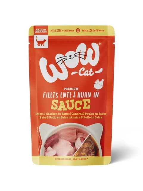 WOW CAT Filets Ente Huhn in sauce - kawałki kaczki i kurczaka w sosie (85g) WOW CAT Filets Ente Huhn in sauce - kawałki kaczki i kurczaka w sosie (85g)