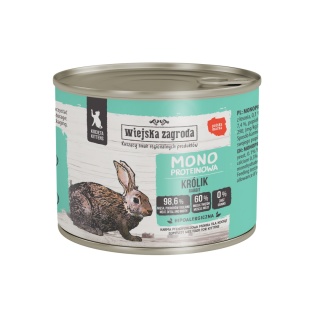 Wiejska Zagroda dla kociąt Karma Monoproteinowa królik 200g