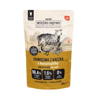 Wiejska Zagroda Zestaw Saszetek - Jagnięcina z kaczką i kocimiętką 6x100 g