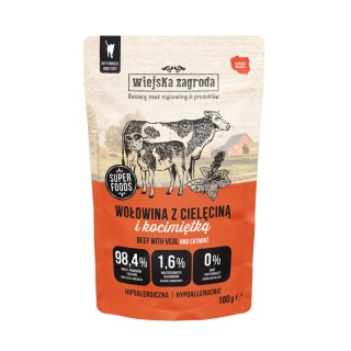 Wiejska Zagroda Zestaw Saszetek - Wołowina z cielęciną i kocimiętką 6x100 g