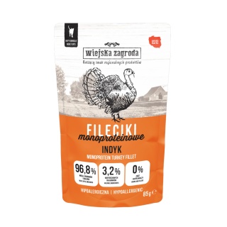 Wiejska Zagroda Zestaw Saszetek kawałki w sosie - Indyk Monoproteinowa karma 6x85 g