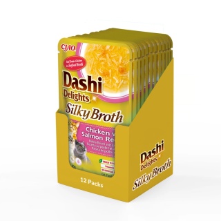 Zestaw Inaba Dashi Delights Silky Broth kurczak i łosoś - zupa dla kota 12x40g