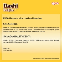 Zestaw Inaba Dashi Delights Silky Broth kurczak i łosoś - zupa dla kota 12x40g