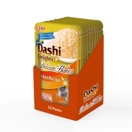 Zestaw Inaba Dashi Delights Flakes kurczak - zupa dla kota 12x40g