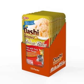 Zestaw Inaba Dashi Delights Flakes Kurczak, Tuńczyk i Łosoś 40 g - zupa dla kota 12x40g