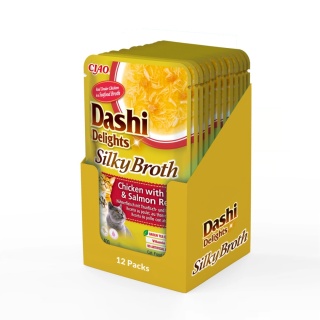 Zestaw Inaba Dashi Delights Silky Broth kurczak, łosoś i tuńczyk - zupa dla kota 12x40g