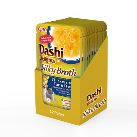 Zestaw Inaba Dashi Delights Silky Broth kurczak tuńczyk - zupa dla kota 12x40g Zestaw Inaba Dashi Delights Silky Broth kurczak tuńczyk - zupa dla kota 12x40g