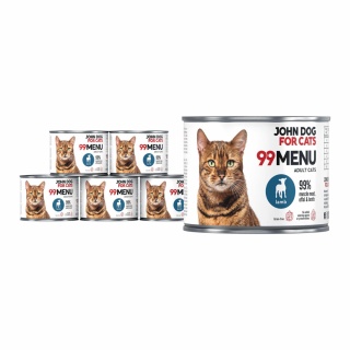 Zestaw Karma mokra 99 MENU John Dog for Cats 6x200g Jagnięcina