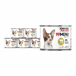 Zestaw Karma mokra 99 MENU John Dog for Cats 6x200g Cielęcina