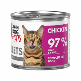 Zestaw Karma mokra John Dog for Cats Filety Kurczak Monoproteinowy 6x140g