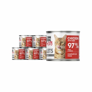 Zestaw Karma mokra John Dog for Cats Filety Kurczak z wołowiną 6x140g